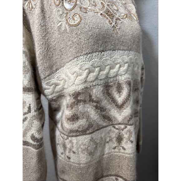 Vintage 1991 Sz L Silk Angora Blend With Shoulder Pads Rare Art To Wear Boho - Picture 13 of 16